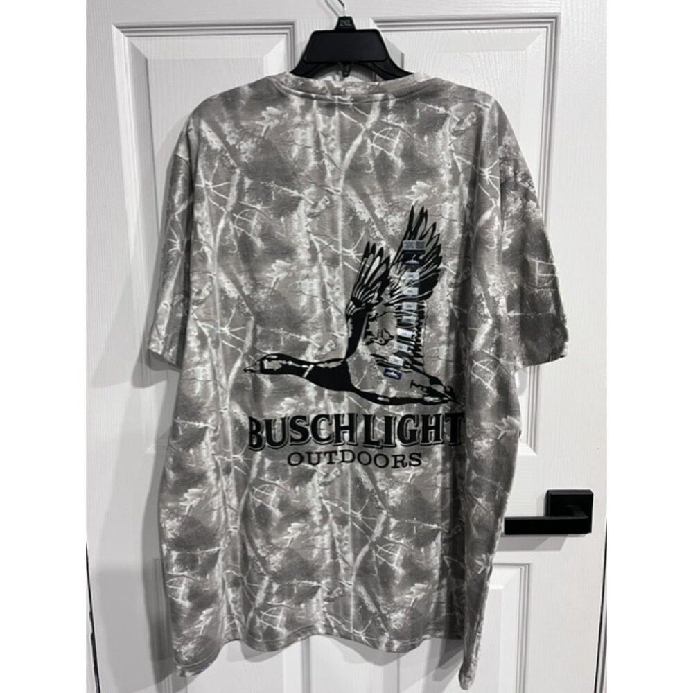 Busch Light Outdoors Duck Hunting Camo Graphic T-Shirt Men's 2XL NWT